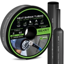 Dual-Wall Heat Shrink Tubing 3:1 Ratio Adhesive Lined, 50 Feet(Dual Wall Heat Shrink Tubing 3 1 Ratio Adhesive Lined 50 Feet) 26 Dual-Wall Heat Shrink Tubing 3:1 Ratio Adhesive Lined, 50 Feet(Dual Wall Heat Shrink Tubing 3 1 Ratio Adhesive Lined 50 Feet) -GEARit Store GI HS BK 50F 2