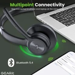 Wireless Bluetooth Stereo Headset With Mic(Wireless Bluetooth Stereo Headset With Mic) -GEARit Store GI HSET BT DUAL BK 4