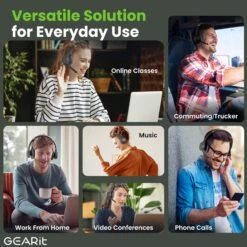 Wireless Bluetooth Stereo Headset With Mic(Wireless Bluetooth Stereo Headset With Mic) -GEARit Store GI HSET BT DUAL BK 5