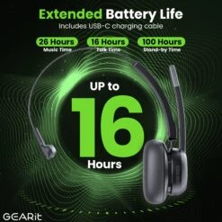 Wireless Bluetooth Headset With Microphone(Wireless Bluetooth Headset With Microphone) 10 Wireless Bluetooth Headset With Microphone(Wireless Bluetooth Headset With Microphone) -GEARit Store GI HSET BT MONO BK 1 3