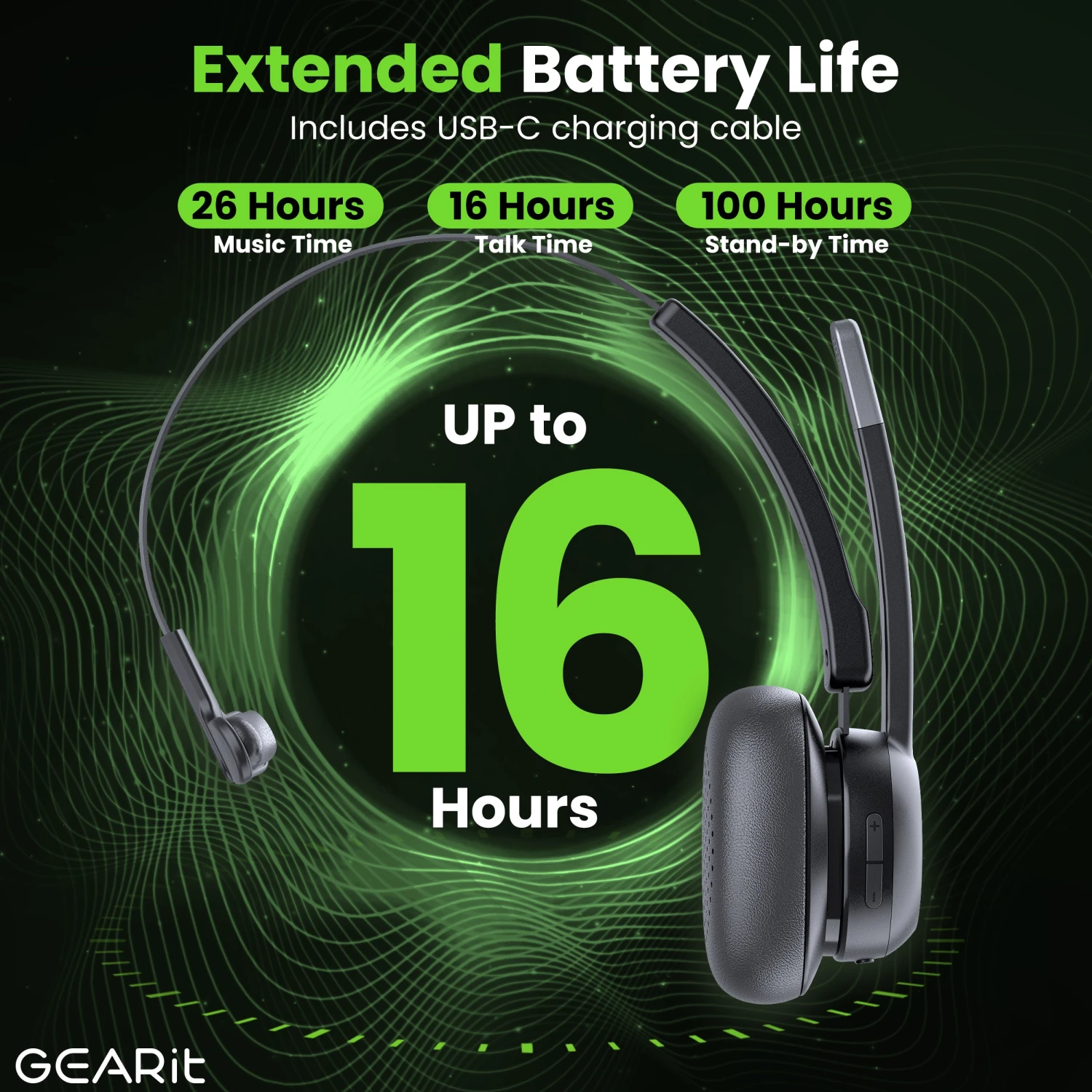 Wireless Bluetooth Headset With Microphone(Wireless Bluetooth Headset With Microphone) 3 Wireless Bluetooth Headset With Microphone(Wireless Bluetooth Headset With Microphone) - Image 3