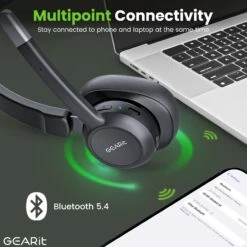 Wireless Bluetooth Headset With Microphone(Wireless Bluetooth Headset With Microphone) 11 Wireless Bluetooth Headset With Microphone(Wireless Bluetooth Headset With Microphone) -GEARit Store GI HSET BT MONO BK 1 4