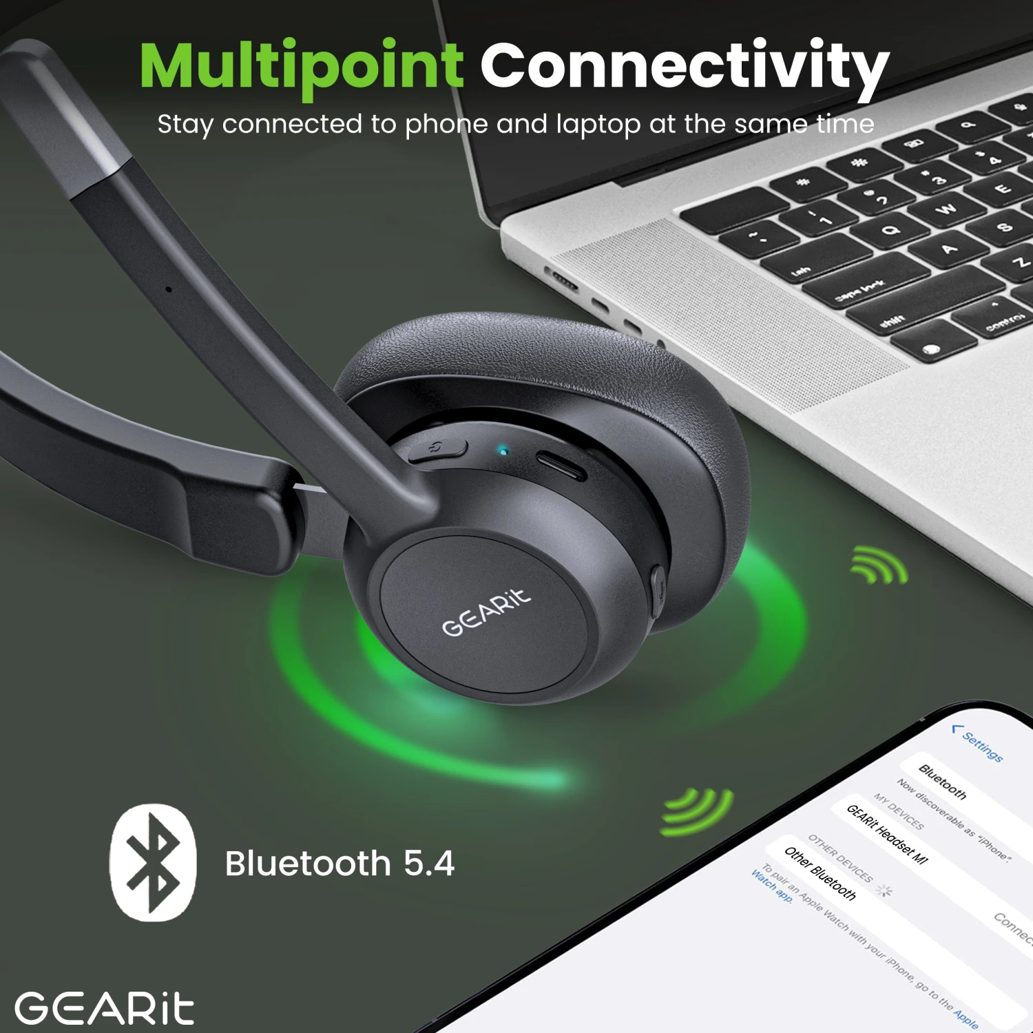 Wireless Bluetooth Headset With Microphone(Wireless Bluetooth Headset With Microphone) 4 Wireless Bluetooth Headset With Microphone(Wireless Bluetooth Headset With Microphone) - Image 4