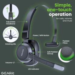 Wireless Bluetooth Headset With Microphone(Wireless Bluetooth Headset With Microphone) 13 Wireless Bluetooth Headset With Microphone(Wireless Bluetooth Headset With Microphone) -GEARit Store GI HSET BT MONO BK 1 6