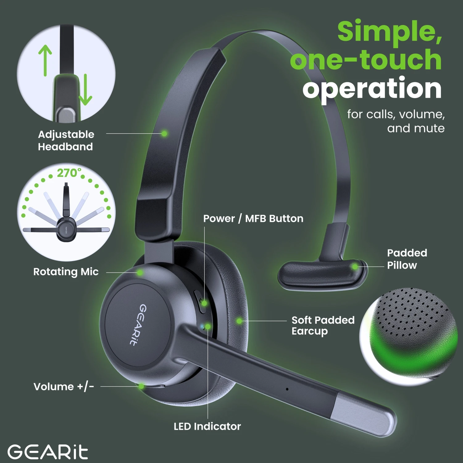 Wireless Bluetooth Headset With Microphone(Wireless Bluetooth Headset With Microphone) 6 Wireless Bluetooth Headset With Microphone(Wireless Bluetooth Headset With Microphone) - Image 6