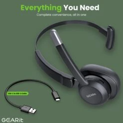 Wireless Bluetooth Headset With Microphone(Wireless Bluetooth Headset With Microphone) 15 Wireless Bluetooth Headset With Microphone(Wireless Bluetooth Headset With Microphone) -GEARit Store GI HSET BT MONO BK 1 8