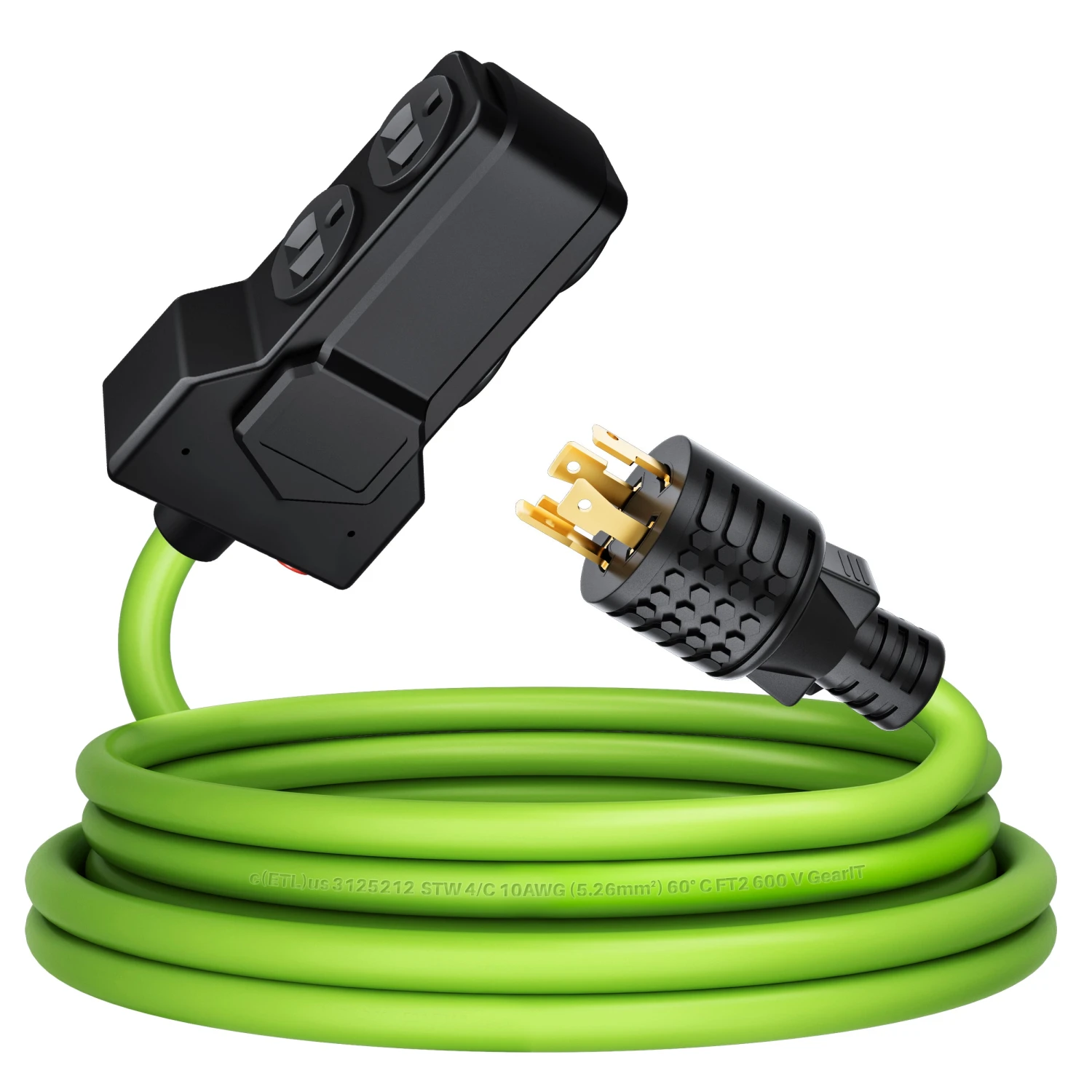 30 Amp 10/4 AWG NEMA 14-30P To Duplex 5-20R X4 STW Generator Extension Cord(Gearit 30 Amp 10 4 Awg Nema 14 30p To Duplex 5 20r X4 Stw Generator Extension Cord) 1 30 Amp 10/4 AWG NEMA 14-30P To Duplex 5-20R X4 STW Generator Extension Cord(Gearit 30 Amp 10 4 Awg Nema 14 30p To Duplex 5 20r X4 Stw Generator Extension Cord)