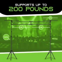 Stage Lighting Stand - 12 Ft Lighting Truss System Up To 200 Lbs(Stage Lighting Stand 12 Ft Lighting Truss System Up To 200 Lbs) -GEARit Store GI LSS 12F.PT04