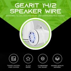 14/2 AWG OFC Marine Speaker Cable - Tinned Copper Wire(Gearit 14 Awg Marine Speaker Cable 2 Conductor Tinned Copper Wire Ofc Electrical Grade White) -GEARit Store GI MARINE 14WG CL3 WH C2 2
