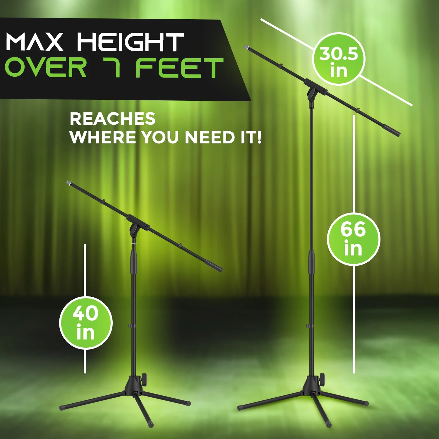 Adjustable Boom Height Microphone Stand(Microphone Boom Stand) 2 Adjustable Boom Height Microphone Stand(Microphone Boom Stand) - Image 2