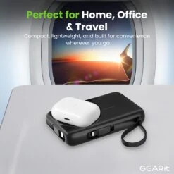 GEARit 5-in-1 10000mAh Power Bank Wireless MagSafe Charging With Built-in Cables(Gearit 5 In 1 10000mah Power Bank Wireless Magsafe Charging With Built In Cables) -GEARit Store GI PB10K C1A1L1 BK 6