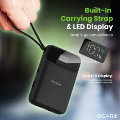 GEARit 5-in-1 10000mAh Power Bank Wireless MagSafe Charging With Built-in Cables(Gearit 5 In 1 10000mah Power Bank Wireless Magsafe Charging With Built In Cables) -GEARit Store GI PB10K C1A1L1 BK 7