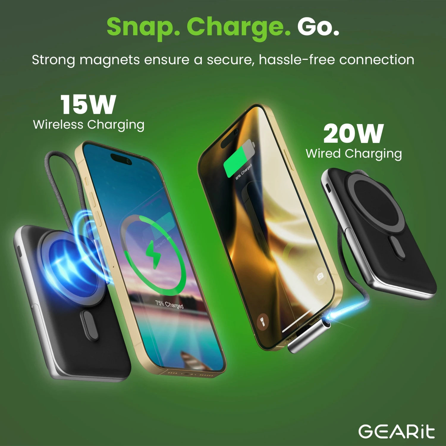 GEARit 2-in-1 10000mAh Power Bank - MagSafe Battery Pack With Kickstand(Gearit 2 In 1 Magsafe Wireless 10000mah Power Bank Copy) 3 GEARit 2-in-1 10000mAh Power Bank - MagSafe Battery Pack With Kickstand(Gearit 2 In 1 Magsafe Wireless 10000mah Power Bank Copy) - Image 3