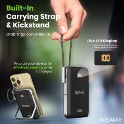 GEARit 2-in-1 10000mAh Power Bank - MagSafe Battery Pack With Kickstand(Gearit 2 In 1 Magsafe Wireless 10000mah Power Bank Copy) 21 GEARit 2-in-1 10000mAh Power Bank - MagSafe Battery Pack With Kickstand(Gearit 2 In 1 Magsafe Wireless 10000mah Power Bank Copy) -GEARit Store GI PB10K C2 BK 7