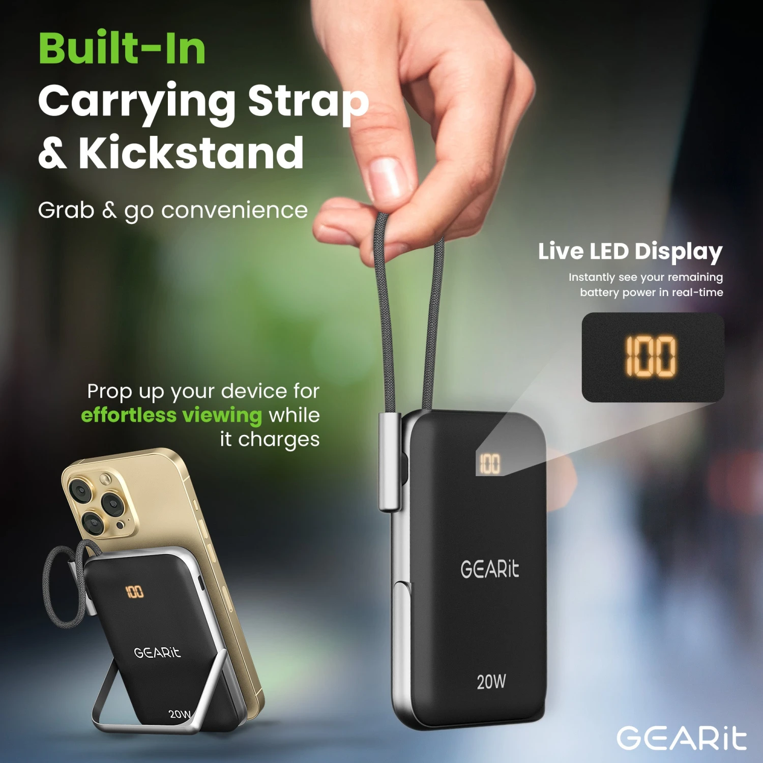 GEARit 2-in-1 10000mAh Power Bank - MagSafe Battery Pack With Kickstand(Gearit 2 In 1 Magsafe Wireless 10000mah Power Bank Copy) 6 GEARit 2-in-1 10000mAh Power Bank - MagSafe Battery Pack With Kickstand(Gearit 2 In 1 Magsafe Wireless 10000mah Power Bank Copy) - Image 6