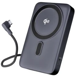 GEARit 10000mAh Qi2 Wireless Charging MagSafe Power Bank With Built-in USB-C Cable(Gearit 5 In 1 10000mah Power Bank Wireless Magsafe Charging With Built In Cables Copy)