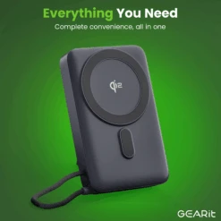 GEARit 10000mAh Qi2 Wireless Charging MagSafe Power Bank With Built-in USB-C Cable(Gearit 5 In 1 10000mah Power Bank Wireless Magsafe Charging With Built In Cables Copy) -GEARit Store GI PB10K C2QI2 BK 8