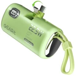 GEARit Lifestyle Series - 5000mAh Power Bank 3 Ports With Build In USB C And Lightning Connector(Gearit Lifestyle Series 5000 Mah Power Bank 3 Ports X2 Usb C X1 Lightning Black)