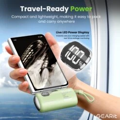 GEARit Lifestyle Series - 5000mAh Power Bank 3 Ports With Build In USB C And Lightning Connector(Gearit Lifestyle Series 5000 Mah Power Bank 3 Ports X2 Usb C X1 Lightning Black) -GEARit Store GI PB5K C2L1 GR 6 05e0ff97 654d 4220 b878 c709eec7197f