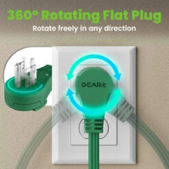 360° Rotating Flat Plug Multi-Outlet Extension Cord - Multiple Colors(360 Rotating Flat Plug Multi Outlet Extension Cord Green) 28 360° Rotating Flat Plug Multi-Outlet Extension Cord - Multiple Colors(360 Rotating Flat Plug Multi Outlet Extension Cord Green) -GEARit Store GI PLUG 360 3OUT GR2