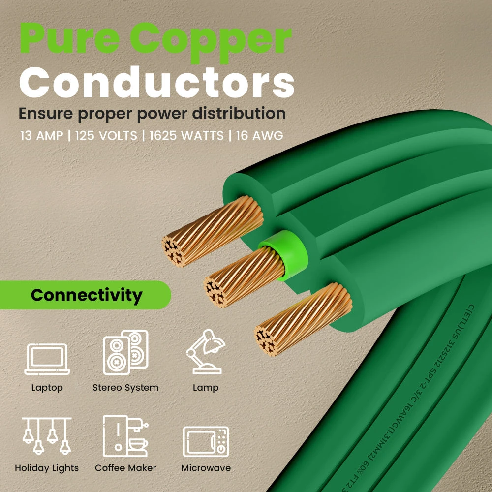 360° Rotating Flat Plug Multi-Outlet Extension Cord - Multiple Colors(360 Rotating Flat Plug Multi Outlet Extension Cord Green) 10 360° Rotating Flat Plug Multi-Outlet Extension Cord - Multiple Colors(360 Rotating Flat Plug Multi Outlet Extension Cord Green) - Image 10