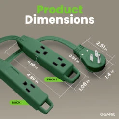 360° Rotating Flat Plug Multi-Outlet Extension Cord - Multiple Colors(360 Rotating Flat Plug Multi Outlet Extension Cord Green) 32 360° Rotating Flat Plug Multi-Outlet Extension Cord - Multiple Colors(360 Rotating Flat Plug Multi Outlet Extension Cord Green) -GEARit Store GI PLUG 360 3OUT GR6