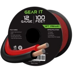 12 Gauge Bonded GPT Primary Wire, Black/Red(Gearit 12 Gauge Bonded Gpt Primary Wire Black Red)
