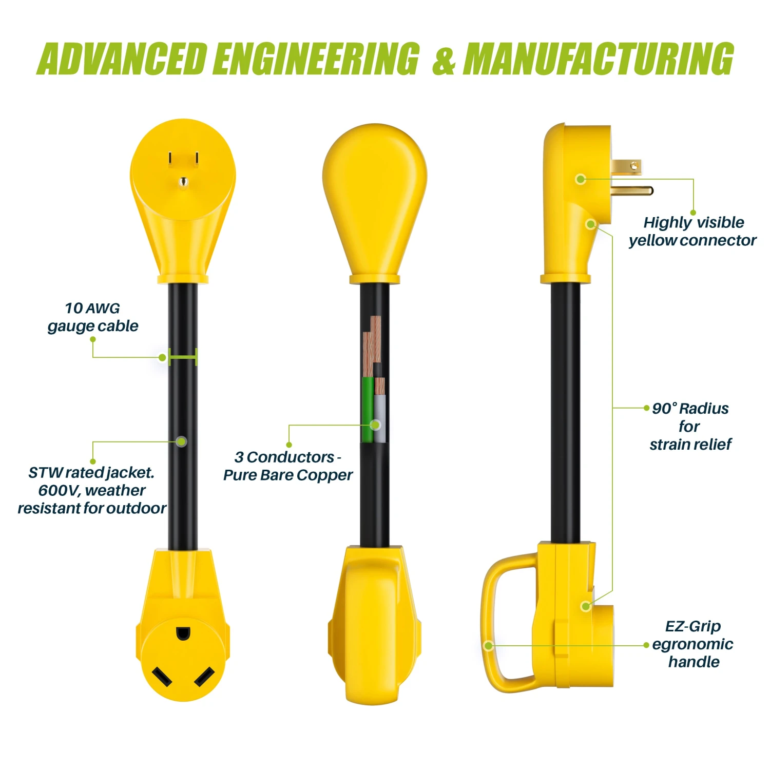 15 AMP Male (NEMA 5-15P) To 30 AMP Lock (NEMA TT-30R) RV Dogbone Adapter Cord, 1 Foot(Gearit 15 Amp Male Nema 5 15p To 30 Amp Lock Nema Tt 30r Rv Dogbone Adapter Cord 1 Foot) 2 15 AMP Male (NEMA 5-15P) To 30 AMP Lock (NEMA TT-30R) RV Dogbone Adapter Cord, 1 Foot(Gearit 15 Amp Male Nema 5 15p To 30 Amp Lock Nema Tt 30r Rv Dogbone Adapter Cord 1 Foot) - Image 2