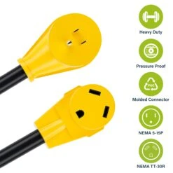 15 AMP Male (NEMA 5-15P) To 30 AMP Lock (NEMA TT-30R) RV Dogbone Adapter Cord, 1 Foot(Gearit 15 Amp Male Nema 5 15p To 30 Amp Lock Nema Tt 30r Rv Dogbone Adapter Cord 1 Foot) 10 15 AMP Male (NEMA 5-15P) To 30 AMP Lock (NEMA TT-30R) RV Dogbone Adapter Cord, 1 Foot(Gearit 15 Amp Male Nema 5 15p To 30 Amp Lock Nema Tt 30r Rv Dogbone Adapter Cord 1 Foot) -GEARit Store GI RV DB 15M 30F 4