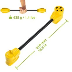 30 AMP Male (NEMA TT-30P) To 50 AMP Female (NEMA 14-50R) RV Dogbone Generator Adapter Cord, 1.5 Feet(Gearit 30 Amp Male Nema Tt 30p To 50 Amp Female Nema 14 50r Rv Dogbone Generator Adapter Cord 1 5 Feet) -GEARit Store GI RV DB 30M 50F 3