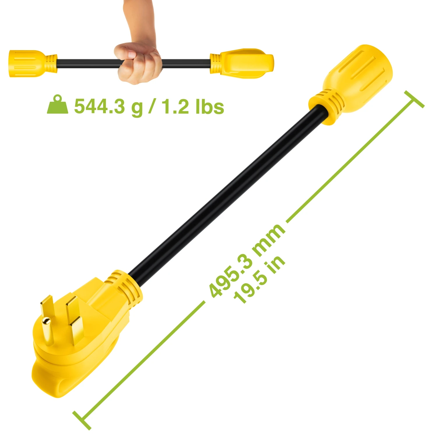 50 AMP Male (NEMA 14-50P) To 30 AMP Female Twist Lock (NEMA L14-30R) RV Dogbone Generator Adapter Cord, 1.5 Feet(Gearit 50 Amp Male Nema 14 50p To 30 Amp Female Twist Lock Nema L14 30r Rv Dogbone Generator Adapter Cord 1 5 Feet) 3 50 AMP Male (NEMA 14-50P) To 30 AMP Female Twist Lock (NEMA L14-30R) RV Dogbone Generator Adapter Cord, 1.5 Feet(Gearit 50 Amp Male Nema 14 50p To 30 Amp Female Twist Lock Nema L14 30r Rv Dogbone Generator Adapter Cord 1 5 Feet) - Image 3