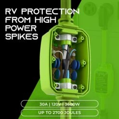 30-Amp RV Surge Protector Plug With 2700 Joules Surge Protection - Weather Resistant(30 Amp Rv Surge Protector Plug With 2700 Joules Surge Protection Weather Resistant) -GEARit Store GI RVSP 30A 2