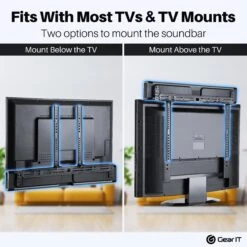 Soundbar Mount Bracket (Up To 22 Lbs)(Gearit Soundbar Tv Mount Bracket Up To 22 Lbs) -GEARit Store GI SBM BK 3