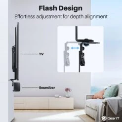 Soundbar Mount Bracket (Up To 22 Lbs)(Gearit Soundbar Tv Mount Bracket Up To 22 Lbs) -GEARit Store GI SBM BK 4