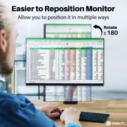 Single Monitor Mount Desk Stand Up To 32" Monitor - Fully Adjustable Tilt, Swivel, Rotate (Up To 19.8 Lbs)(Gearit Single Monitor Mount Desk Stand Up To 32 Monitor Fully Adjustable Tilt Swivel Rotate Up To 19 8 Lbs) -GEARit Store GI SGSM BK 32 6