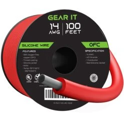 14AWG 600V Tinned OFC Stranded Silicone Wire, Red(Gearit 14awg 600v Tinned Ofc Stranded Silicone Wire Red) -GEARit Store GI SLC 14G RD 100F