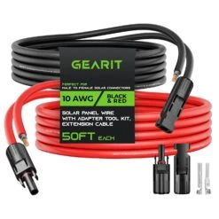 10AWG Solar Panel Extension Cable - Solar Panel Wire With Adapter Tool Kit(Gearit 10awg Solar Panel Extension Cable Solar Panel Wire With Adapter Tool Kit) -GEARit Store GI SOL 10AWG BR 50FT