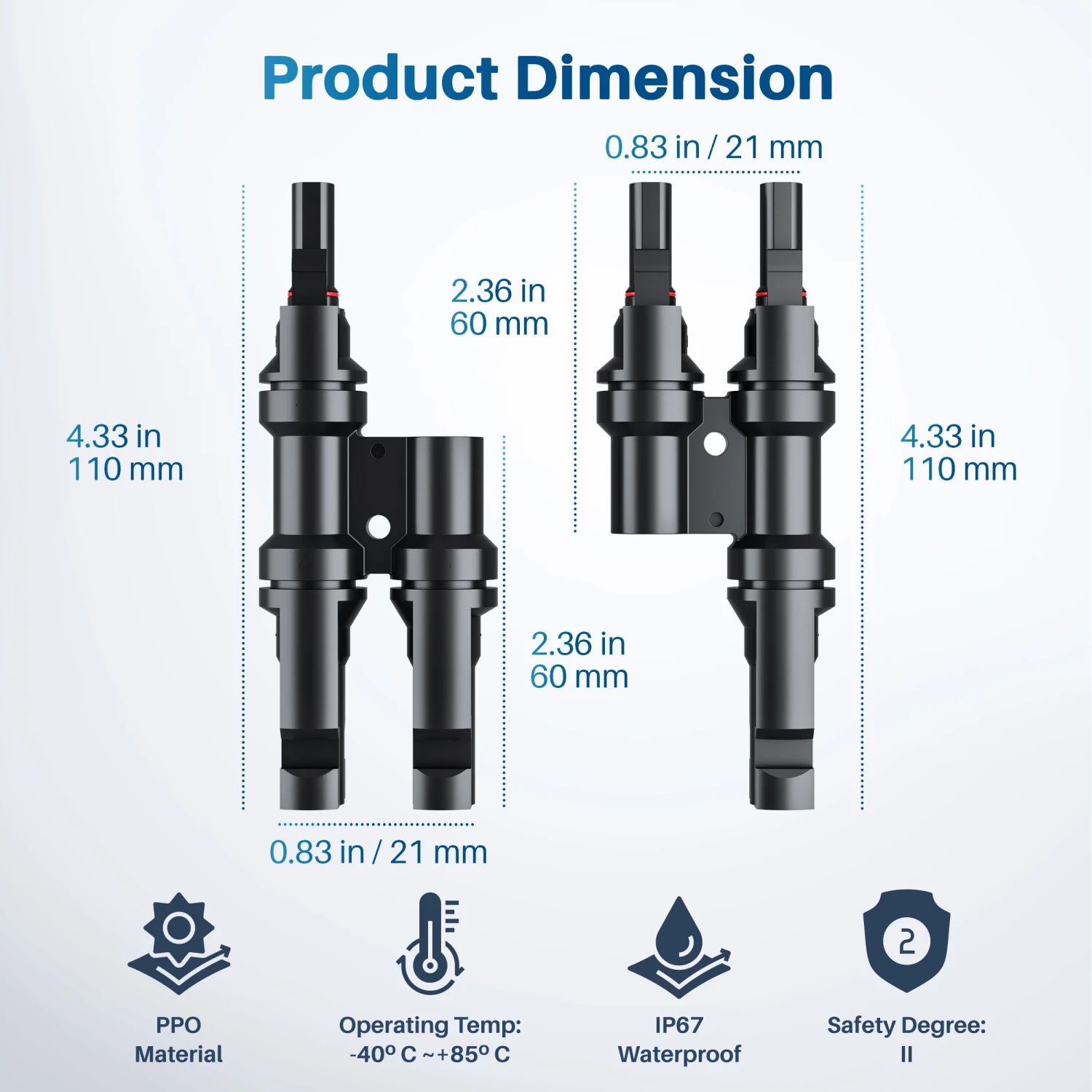 Solar Panel Parallel Connectors With Male To Female Solar Connectors For Multi Branch Adapter(Gearit Solar Panel Parallel Connectors With Male To Female Solar Connectors For Multi Branch Adapter) 2 Solar Panel Parallel Connectors With Male To Female Solar Connectors For Multi Branch Adapter(Gearit Solar Panel Parallel Connectors With Male To Female Solar Connectors For Multi Branch Adapter) - Image 2