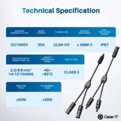 Solar Panel Connectors With Male To Female Connectors For Solar Panel Y Multi Branch Adapter(Gearit Solar Panel Connectors With Male To Female Connectors For Solar Panel Y Multi Branch Adapter) 10 Solar Panel Connectors With Male To Female Connectors For Solar Panel Y Multi Branch Adapter(Gearit Solar Panel Connectors With Male To Female Connectors For Solar Panel Y Multi Branch Adapter) -GEARit Store GI SOL YC BK 2PK 4 1