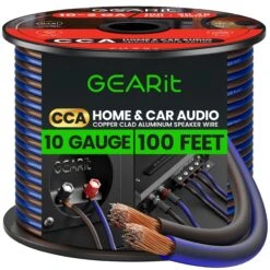 10 Gauge Speaker Wire CCA - Copper Clad Aluminum, Translucent(Copy Of Gearit 10 Gauge Speaker Wire Cca Copper Clad Aluminum Translucent)