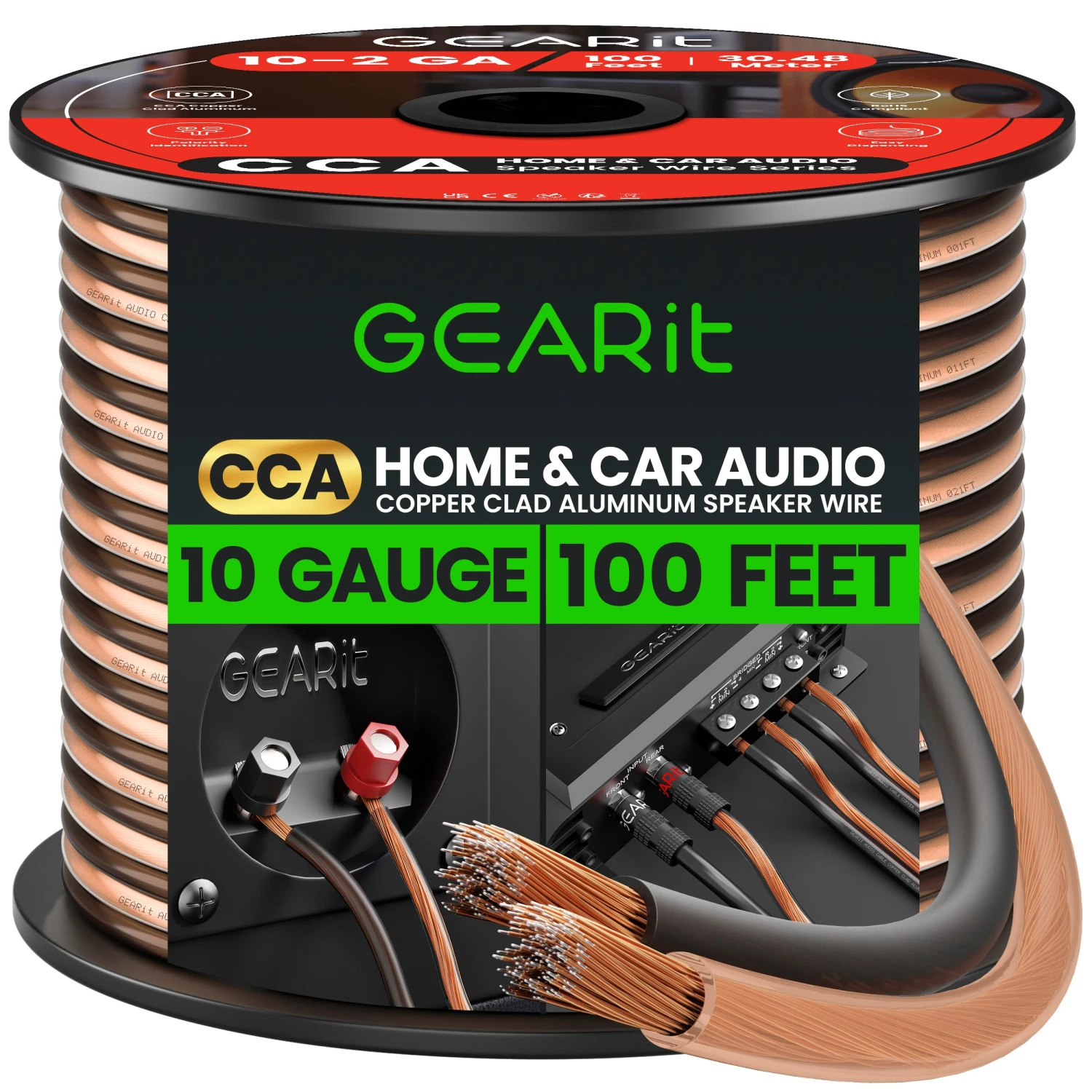10 Gauge Speaker Wire CCA - Copper Clad Aluminum, Translucent(Copy Of Gearit 10 Gauge Speaker Wire Cca Copper Clad Aluminum Translucent) 8 10 Gauge Speaker Wire CCA - Copper Clad Aluminum, Translucent(Copy Of Gearit 10 Gauge Speaker Wire Cca Copper Clad Aluminum Translucent) - Image 8