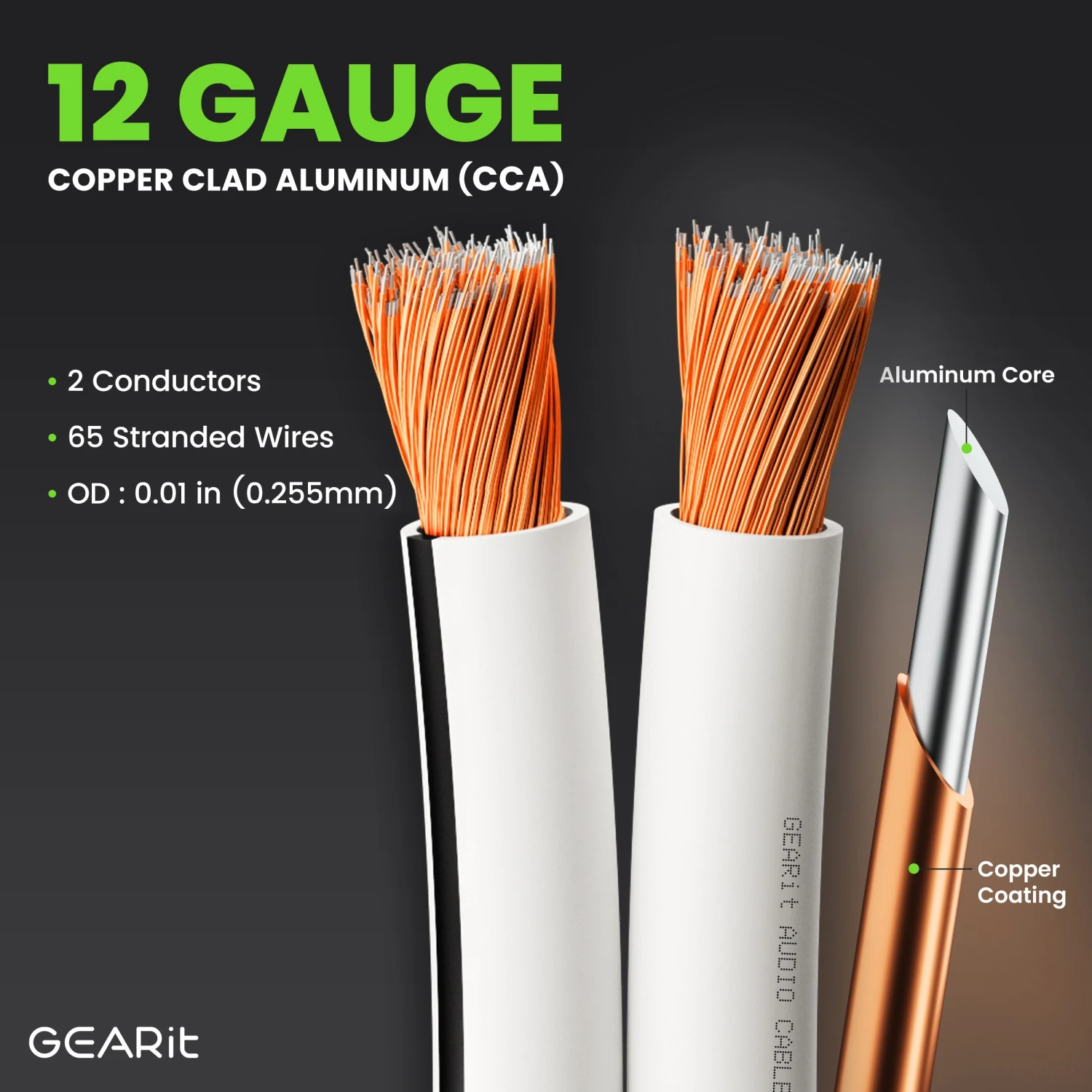 12 Gauge CCA Speaker Wire(Gearit 12 Gauge Speaker Wire Cca Copper Clad Aluminum Home Theatre Car Speakers More 12 Awg Pro Series) 9 12 Gauge CCA Speaker Wire(Gearit 12 Gauge Speaker Wire Cca Copper Clad Aluminum Home Theatre Car Speakers More 12 Awg Pro Series) - Image 9