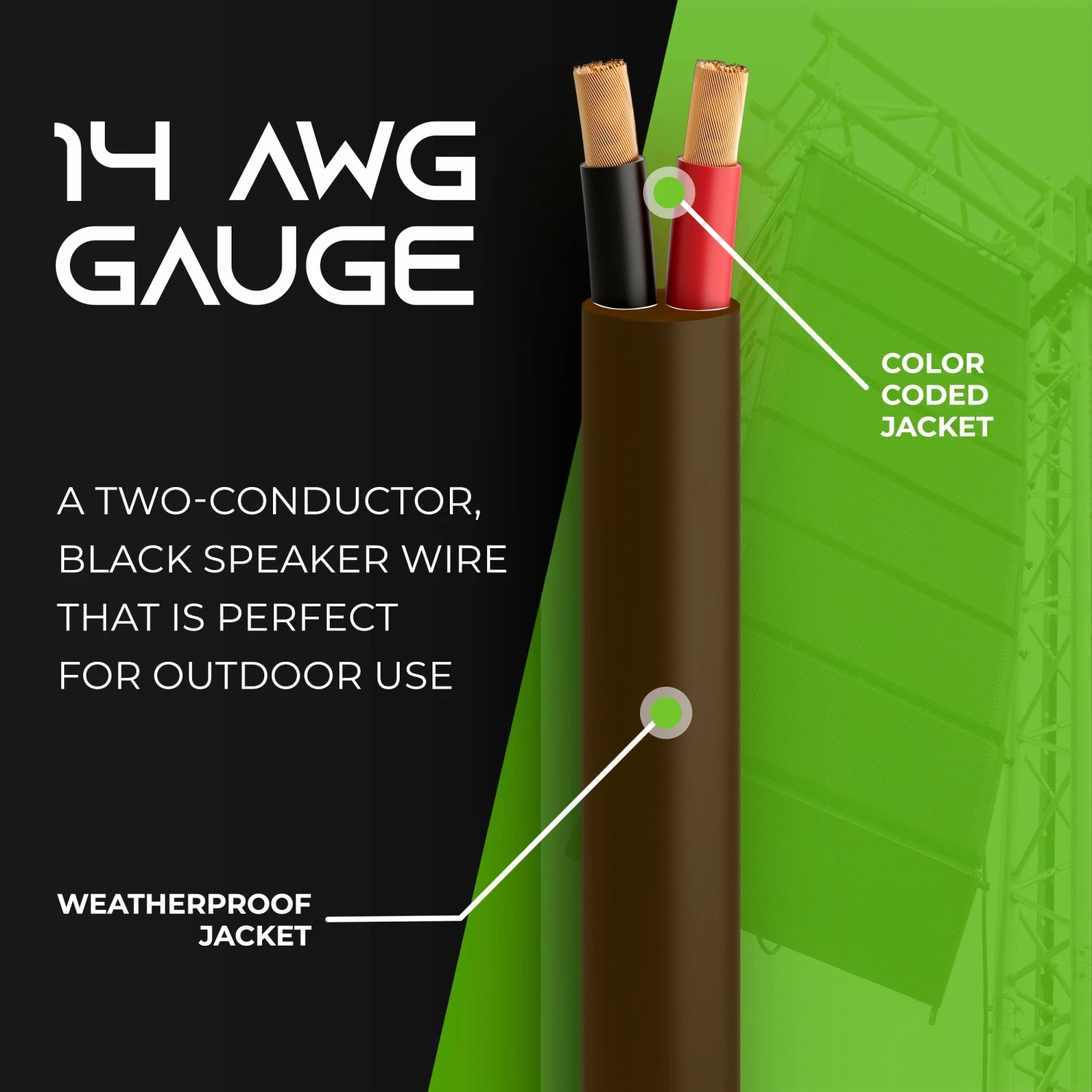 14/2 AWG OFC Outdoor Speaker Wire, Brown(14 2 Awg Ofc Outdoor Speaker Wire Brown) 2 14/2 AWG OFC Outdoor Speaker Wire, Brown(14 2 Awg Ofc Outdoor Speaker Wire Brown) - Image 2