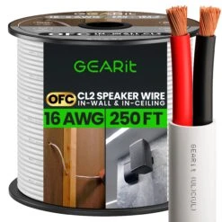 16 AWG In Wall Speaker Wire - CL2 Rated - Oxygen Free Copper (OFC), White(Gearit 16 Gauge Speaker Wire Cl2 Rated In Wall Ofc Oxygen Free Copper Cable Home Theatre Car Speakers More 16 Awg Pro Series Cl2) 34 16 AWG In Wall Speaker Wire - CL2 Rated - Oxygen Free Copper (OFC), White(Gearit 16 Gauge Speaker Wire Cl2 Rated In Wall Ofc Oxygen Free Copper Cable Home Theatre Car Speakers More 16 Awg Pro Series Cl2) -GEARit Store GI SPKR 16AWG CL2 WH 250C2 31c482ba 0967 4dd2 8fea 4bb5cad0fed1