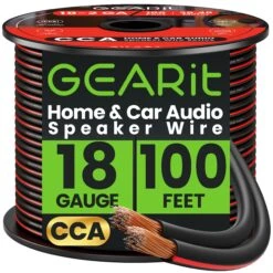 18 Gauge Speaker Wire CCA - Copper Clad Aluminum - Home Theater, Car Speakers & More(Gearit 18 Gauge Speaker Wire Cca Copper Clad Aluminum Home Theatre Car Speakers More 14 Awg Pro Series)