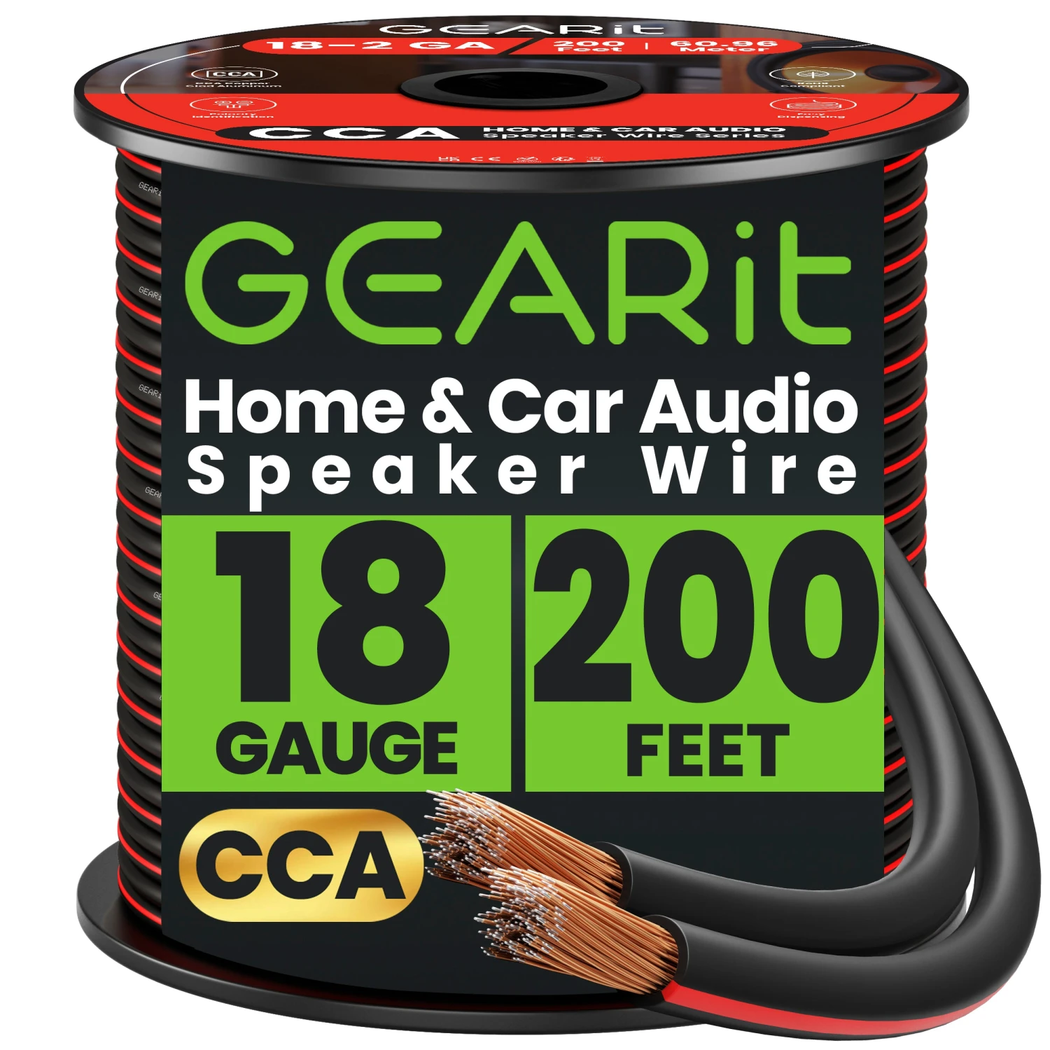 18 Gauge Speaker Wire CCA - Copper Clad Aluminum - Home Theater, Car Speakers & More(Gearit 18 Gauge Speaker Wire Cca Copper Clad Aluminum Home Theatre Car Speakers More 14 Awg Pro Series) 17 18 Gauge Speaker Wire CCA - Copper Clad Aluminum - Home Theater, Car Speakers & More(Gearit 18 Gauge Speaker Wire Cca Copper Clad Aluminum Home Theatre Car Speakers More 14 Awg Pro Series) - Image 17