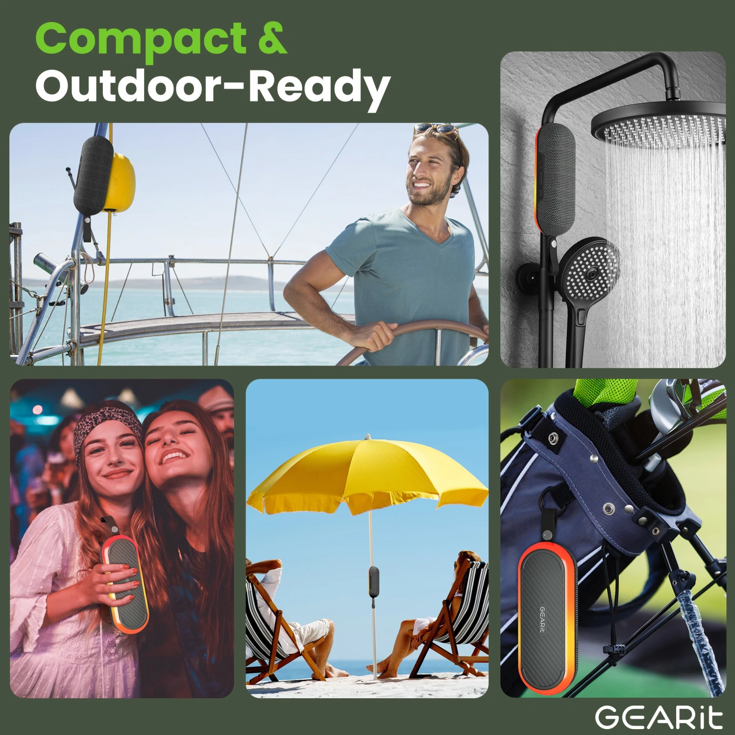 GEARit SoundBrick RGB Wireless Golf Magnetic Bluetooth Speaker 16W Audio Output - IPX6 Water-Resistant(Ultra Portable Waterproof 6w Loud Bluetooth Speaker Copy) 7 GEARit SoundBrick RGB Wireless Golf Magnetic Bluetooth Speaker 16W Audio Output - IPX6 Water-Resistant(Ultra Portable Waterproof 6w Loud Bluetooth Speaker Copy) - Image 7