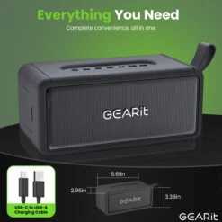 GEARit 40W Portable Bluetooth Speaker IPX6(Gearit Boom 120w Portable Bluetooth Speake Ipx6 Copy) -GEARit Store GI SPKR BT IN BK 7 4693218e 4878 41ed 9920 f764775107d5