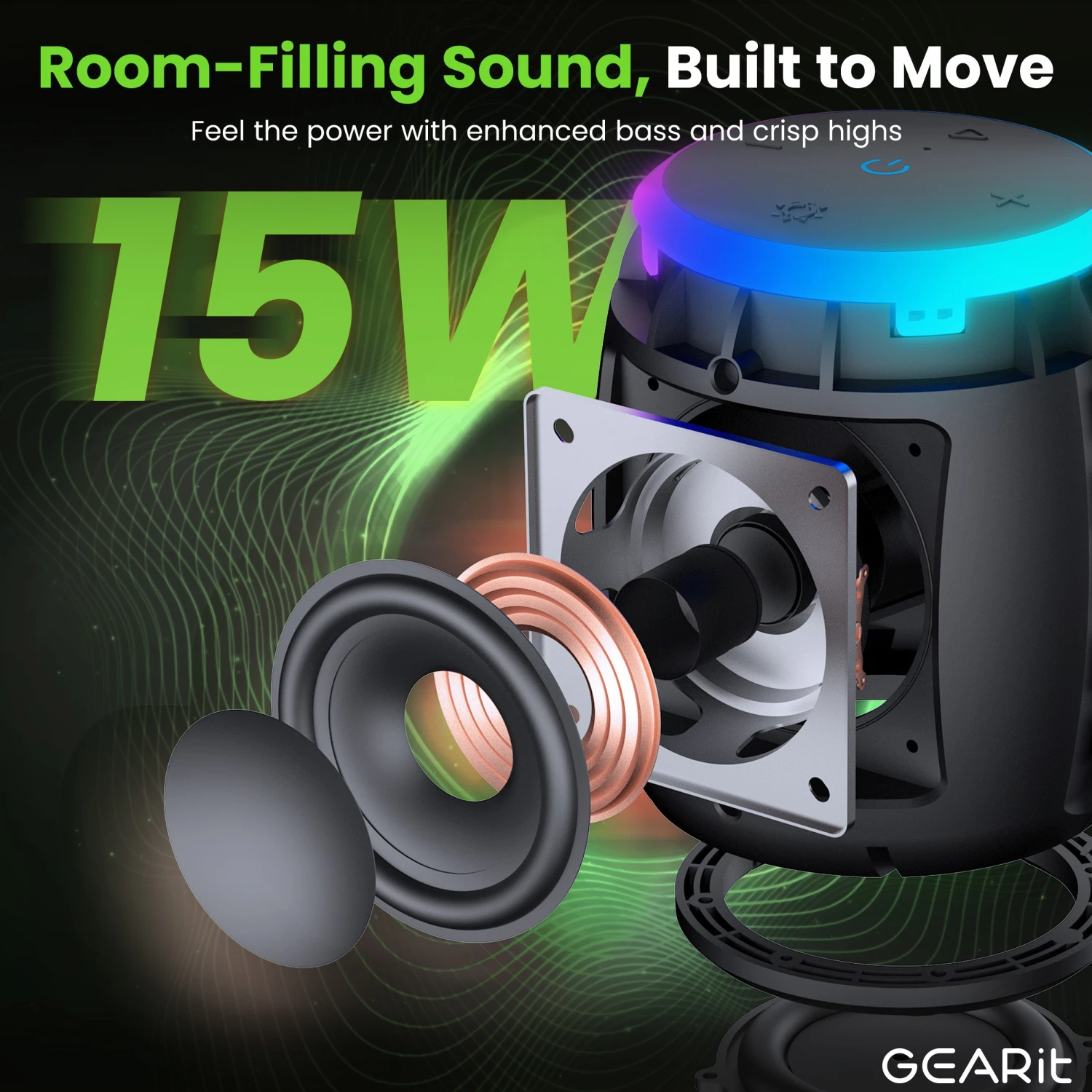 Portable Water-Resistant 15W Bluetooth Speaker(Portable Water Resistant 15w Bluetooth Speaker) 2 Portable Water-Resistant 15W Bluetooth Speaker(Portable Water Resistant 15w Bluetooth Speaker) - Image 2