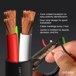 16 AWG In Wall Speaker Wire 4-Conductor Bi-Wire Cables - CL2 Rated - Oxygen Free Copper (OFC), White(Gearit 16 Awg In Wall Speaker Wire 4 Conductor Bi Wire Cables Cl2 Rated Oxygen Free Copper Ofc White) 25 16 AWG In Wall Speaker Wire 4-Conductor Bi-Wire Cables - CL2 Rated - Oxygen Free Copper (OFC), White(Gearit 16 Awg In Wall Speaker Wire 4 Conductor Bi Wire Cables Cl2 Rated Oxygen Free Copper Ofc White) -GEARit Store GI SPKR AWG CL3 BK C4 6 53e77aa0 9bee 40f9 817e cc20cbbc5c44